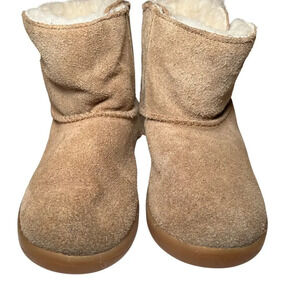 Ugg Girl Size 11 Keelan II Chestnut Suede Upcycled Wool Boots Soft Cozy Warm